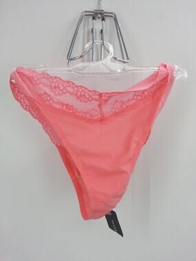 Natori Bliss High Thigh Rise Coral Rose Underwear Panties Sissy Medium Large